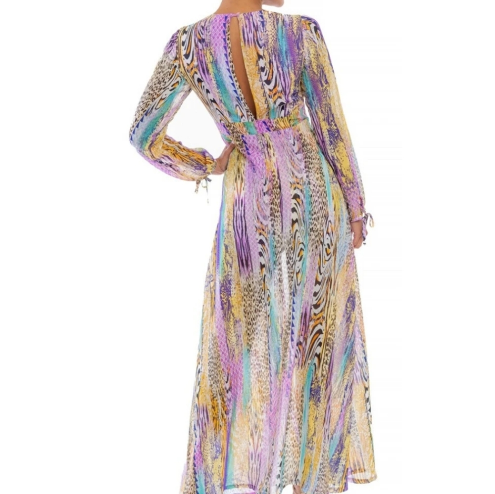 NWOT Luxxel Multicolor Romper with shorts ans overlay Size Medium STUNNING - Picture 2 of 2